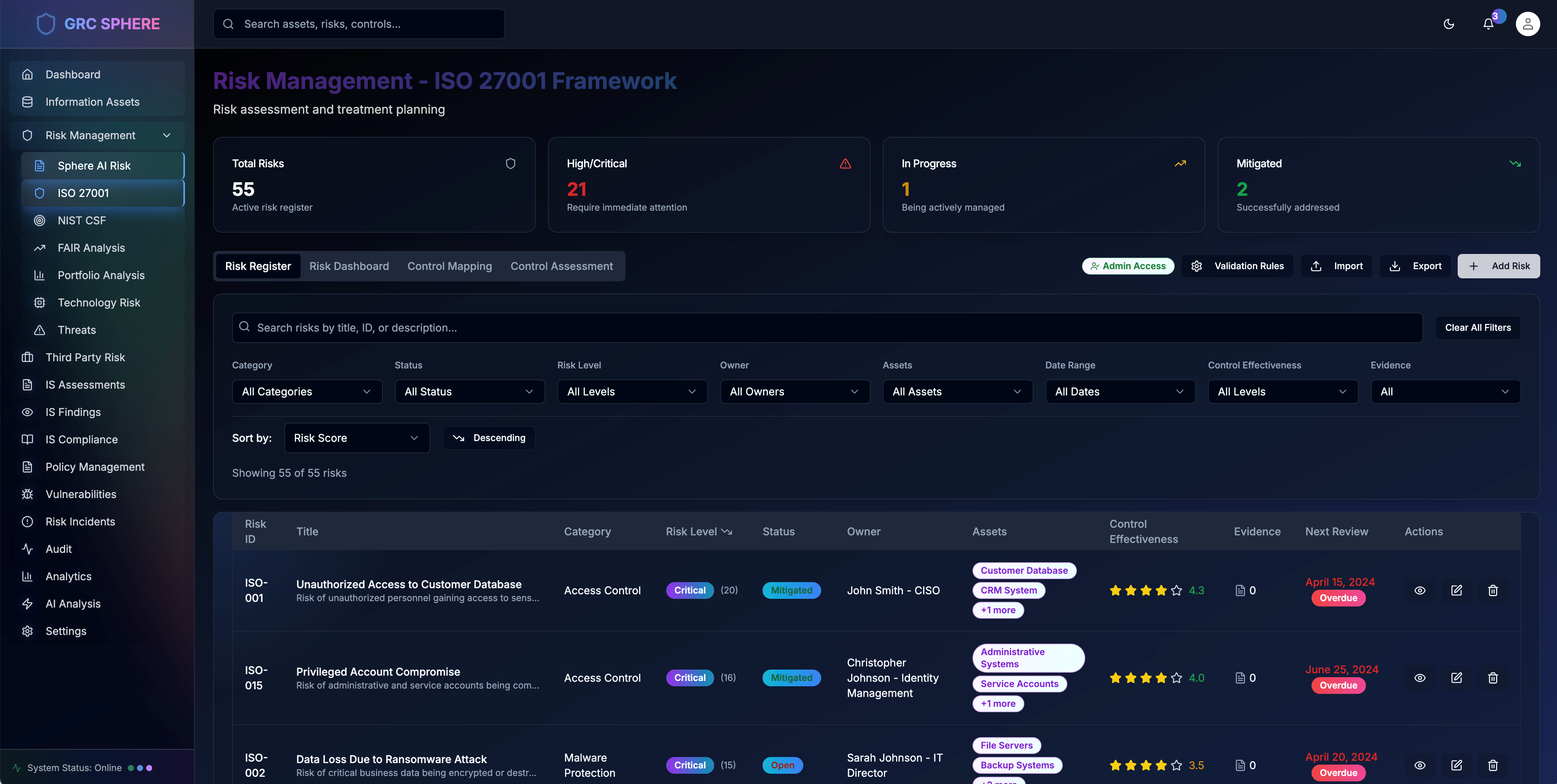 Cybersecurity Risk Management preview screenshot