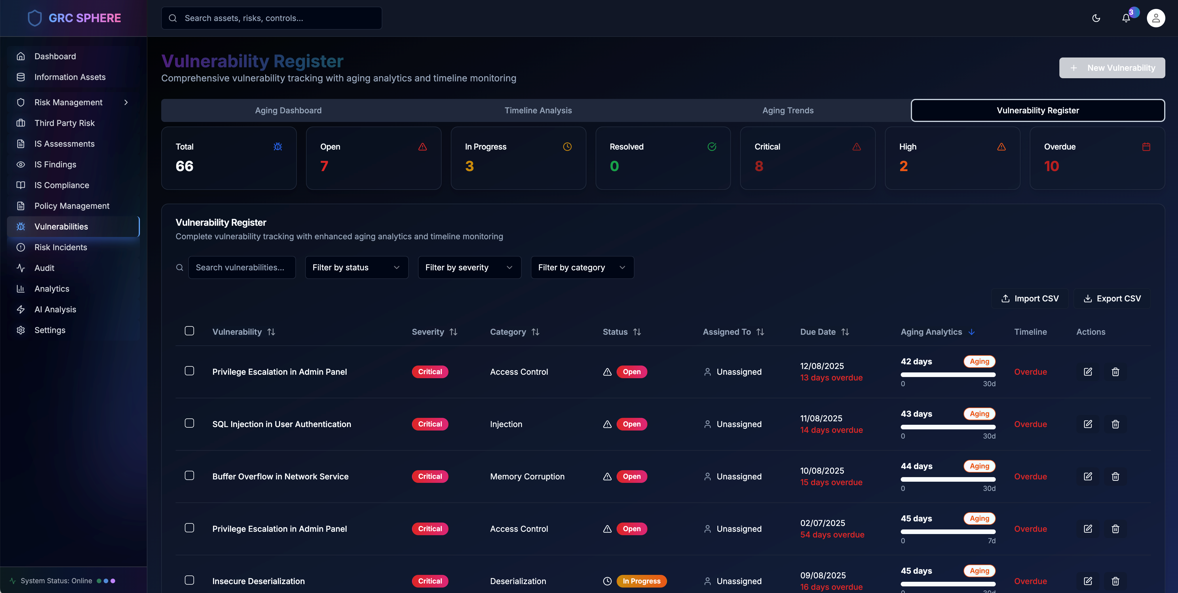 Vulnerability Tracking preview screenshot